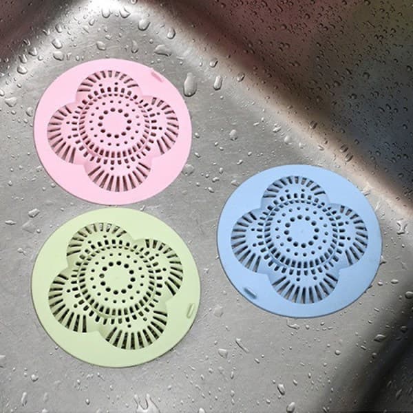 Avløpsdeksel i plast med hulblomst-mønster (rosa)