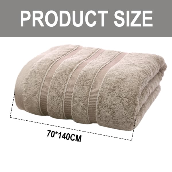 IC Bambufiber 2-delt oversized badehåndklæde, superblødt badeværelse Kamel