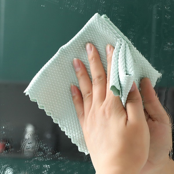IC Fiskfjäll Strekfri Magic Glas Fönsterputsduk Mikrofiber Spejl Bil i Rustfrit Stål Wipes
