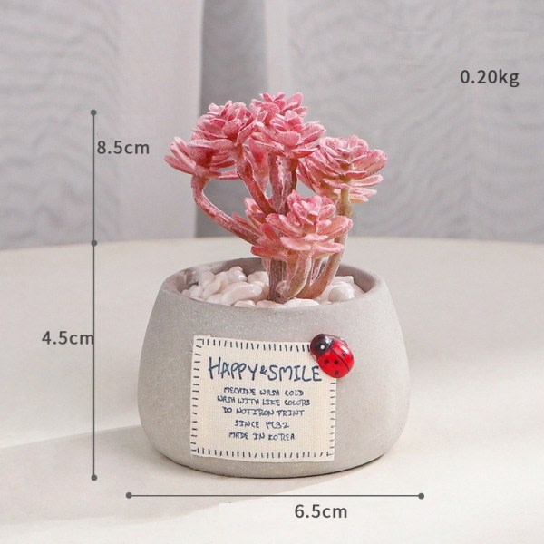 IC Simuleringsväxt Mini Simuleringsväxt Succulent Mikrolandskap Dekorativ Bonsai (Rosa Älva)