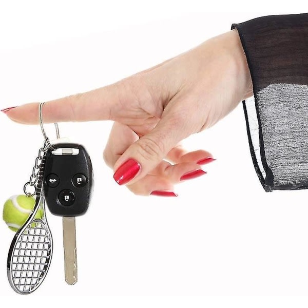 Tennisracket nyckelring, metallinyckelring eativ nyckelring Sportnyckelring Tennisboll (5 st) IC