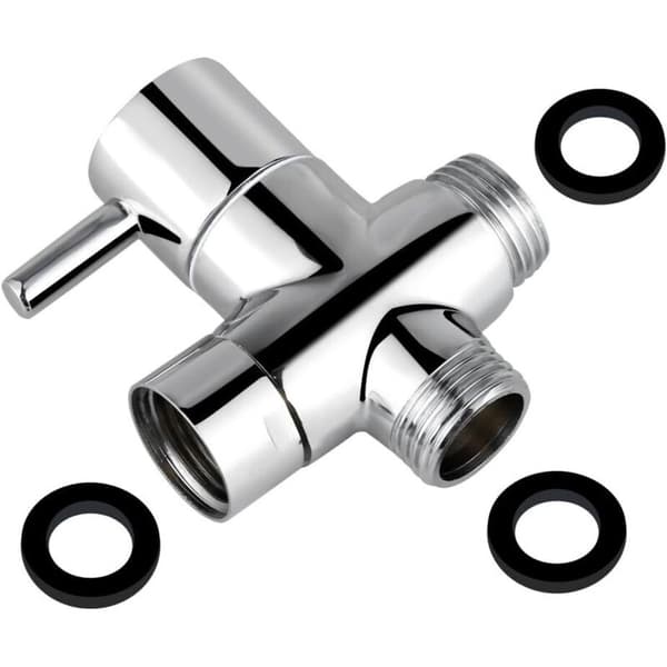 3-veis ventil G1/2 Massiv messing dusjfordeleradapter Universell montering Polert krom reservedel for dusjsystem