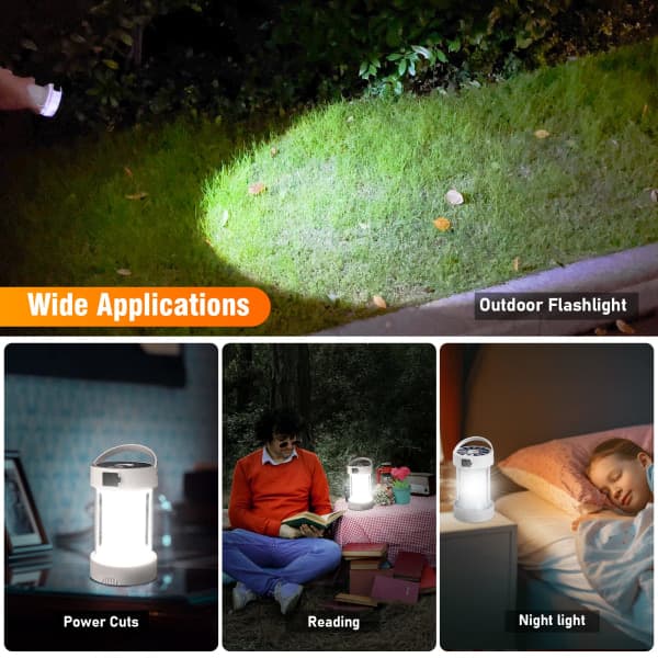 IC CNE Sol Camping Lygte Genopladelig til Vandreture