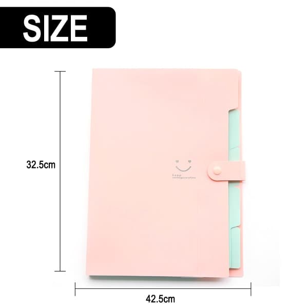 IC Brev A4-papir Udvidende fil Mappelommer Harmonikafil Pink