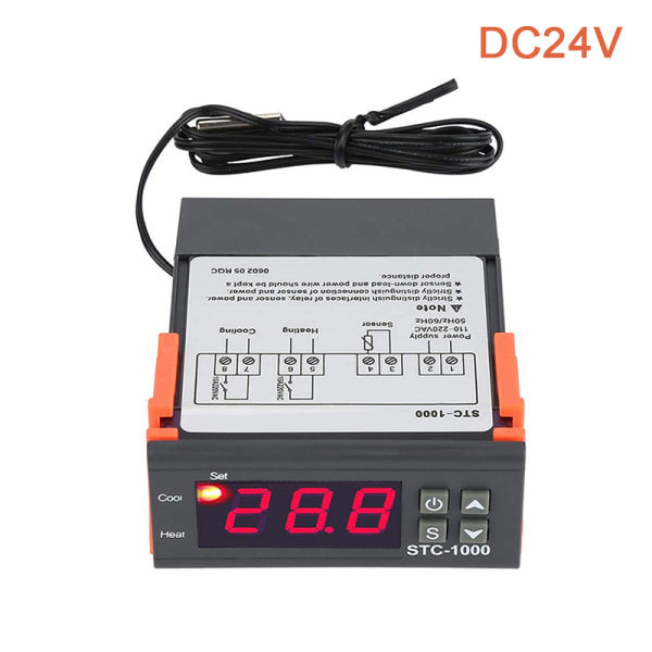 IC 1st LED Digital STC-1000 Temperaturkontrollbrytare Microcom DC24V