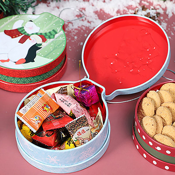 Tin Runde Candy Tin Box Lysburker Med Låg A6