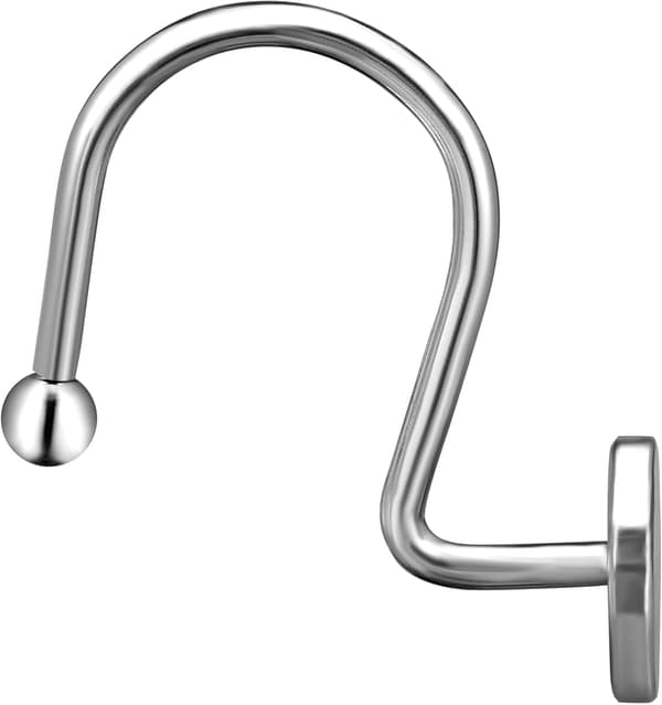 12-pak dusjforhengkroker – sølv – metall – rustfritt – S-formet – jevn glid