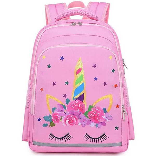 IC Skolryggsäck för flickor Söt Unicorn skolväska för barn Casual