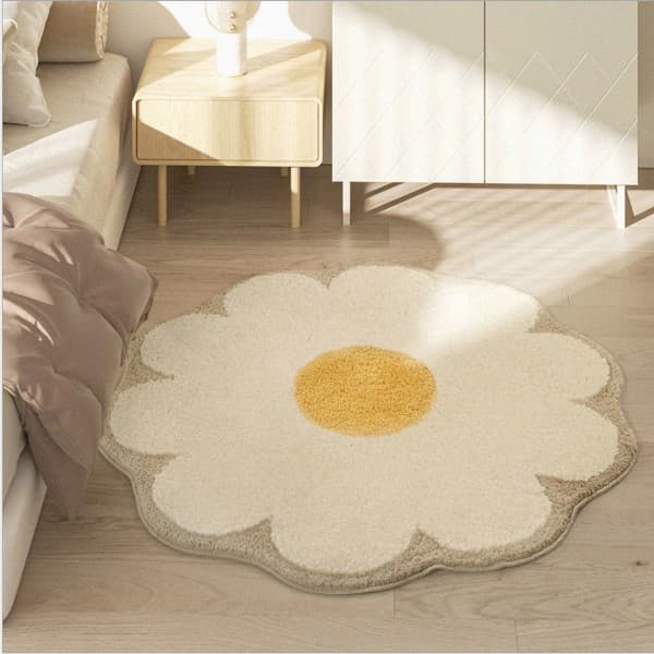 IC 360Home Absorberende Halkfri Badeværelsesmåtte Blomst 60cm 100*100cm