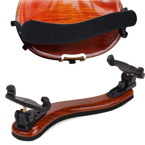 Justerbart axelstöd för violin i massivt trä, hopfällbart för 3/4 4/4 violin och viola, 200 x 60 x 45 mm/7,87 x 2,36 x 1,77\"