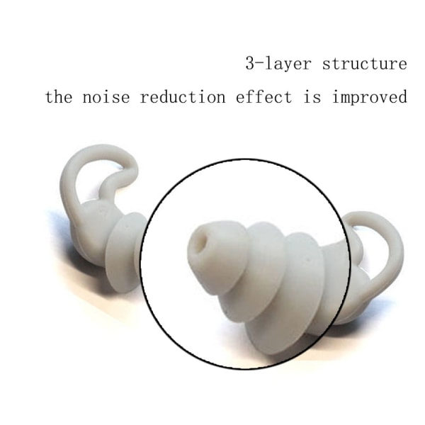 IC Brusreducerande öronproppar, sovande öronproppar i silikon, Grå