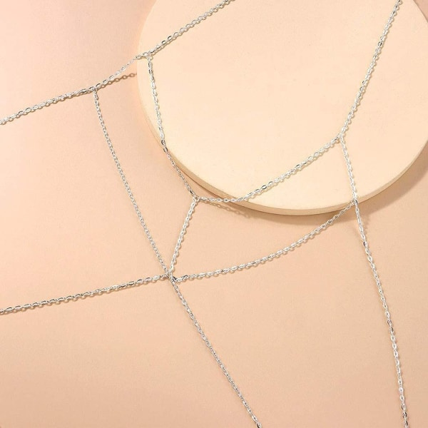 IC Mode Enkel Sexy Mage Body Chain Halskjede Bikinitråd Sele Kropp Kvinner og Jenter (Gull)