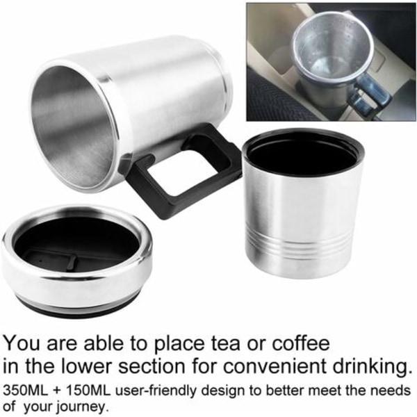 Elektrisk vattenkokare för bil 12v Elektrisk vattenkokare för bil 350ml och 150ml Rostfritt stål Kaffe Te Vattenkopp 12v Dubbelisolerad kopp Bilkokare Bilkokare