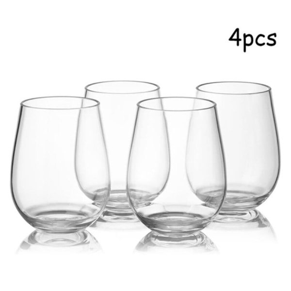 UG 4 stk Uknuselige vinglass Splittersikkert plastglass Sikker gjenbrukbar ølkopp a