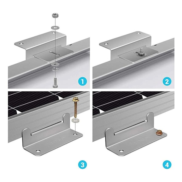 IC Z-typ solpanel monteringssats 4-pack 150W batterimodul