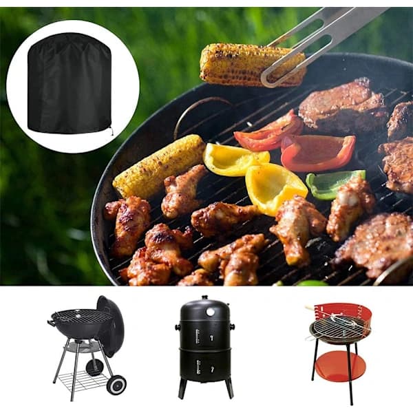 BBQ Grillovertræk 210D Polyester Vandtæt UV-resistent Støvtæt til Udendørs Griller med Opbevaringspose 70 x 70 cm