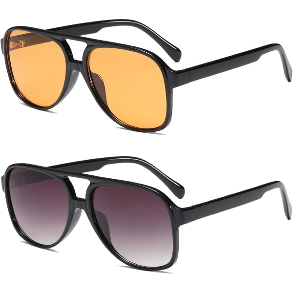 IC Klassinen Vintage Aviator-aurinkolasit naisille ja miehille, suuret kehykset, retro 70-luvun aurinkolasit