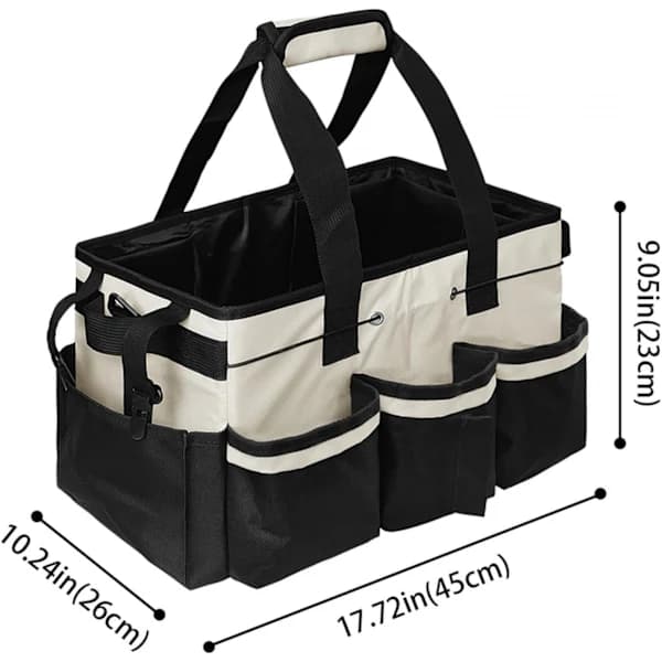 Cleaning Organizer, Storage Basket with Multiple Compartments and Handle, Cleaning Bag