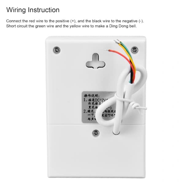 12V Wired Electronic Doorbell Dingdong Chime 90dB White Access Control for Hotel Home