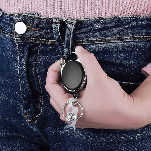 IC CNE Utdragbar Nyckelbricka, Set med 4 Id Jojo Badge Reel Wi
