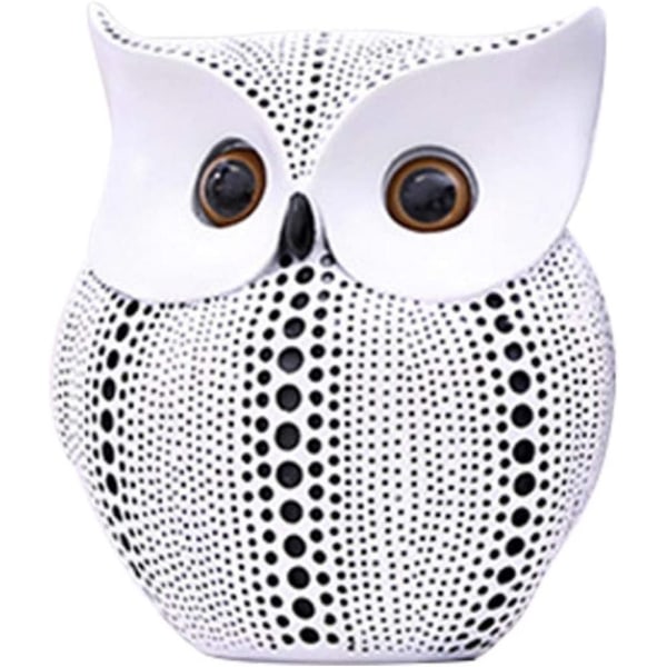 IC Polka Dot Owl Skulptur - Harts uggla staty - Hantverk