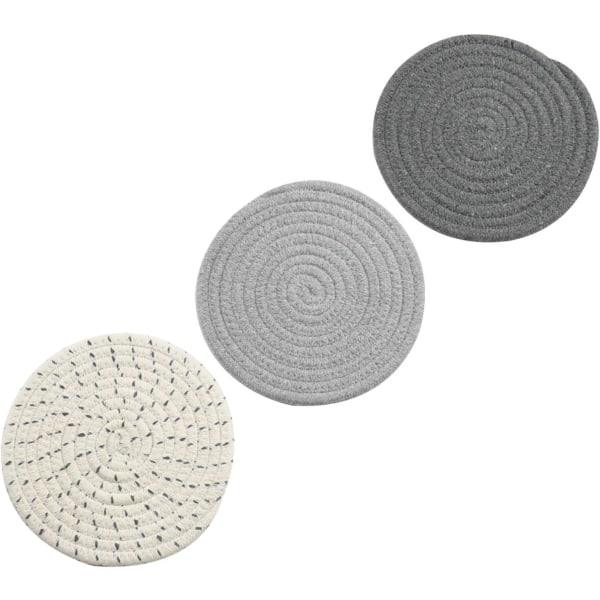 IC Set Set Ren bomullstråd vävd heta grytlappsset (set med 3) Snygga underlägg, Hot Pads