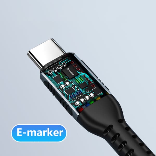 IC PD100W Nopea Lataus 5A Datakaapeli C - C Kaksois-TYPE-C E-merkinnällä 0.5M