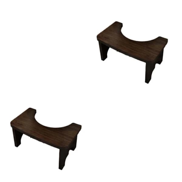 Bamboo Toilet Stool, Half Height, Non-slip, for Elderly, Potty, Squatting Position Nut-brown 2PCS Nut-brown 2PCS