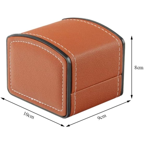 IC Fyrkantig presentforpackning PU-läderarmband Klokke Oppbevaringsboks Single Grid Case for watch (En brun)