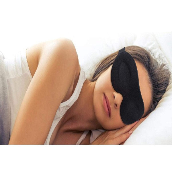 IC 3D Sömnögonmask för Flyg, Andas, Svart, Sommar, Ingen Näsvinge, Tredimensionell Skuggning, Svart Ögonmask