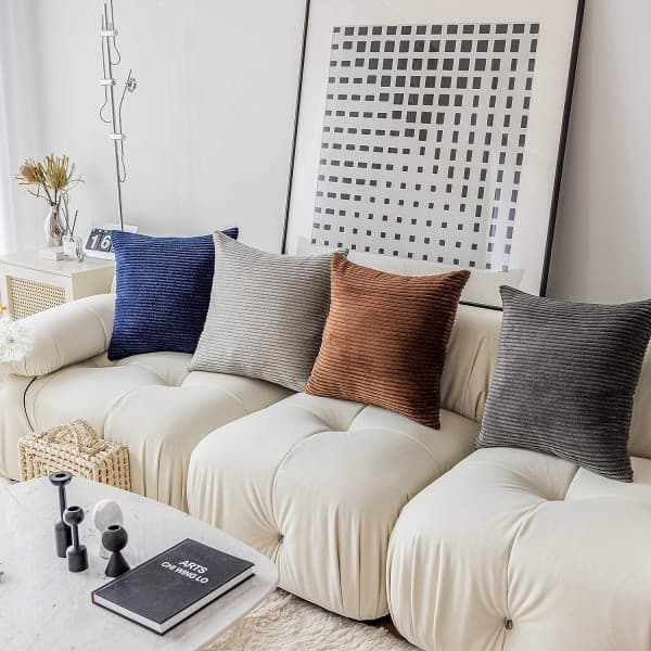 IC Soffkuddar 12 x 20 Manchester Långt Set med 2 Dekorative Kuddar til Sofa, 12 x 20 tommer, Mørkegrå
