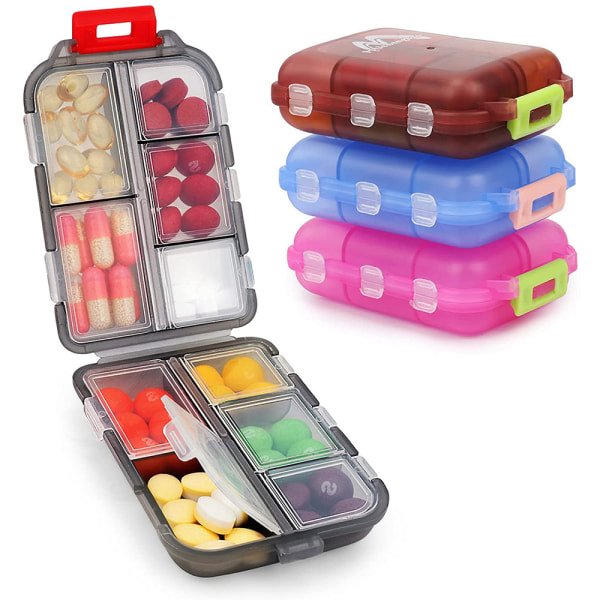 IC 4-pack case Bärbar liten veckoresor Piller Organizer Bärbar ficka Pill Box Dispenser