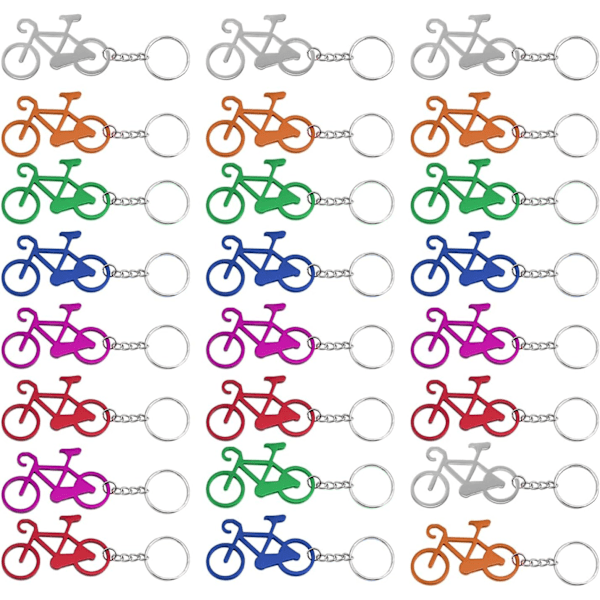24 st Ölflasköppnare Nyckelringar, Cykelstyre Nyckelring (Slumpmässiga Färger)