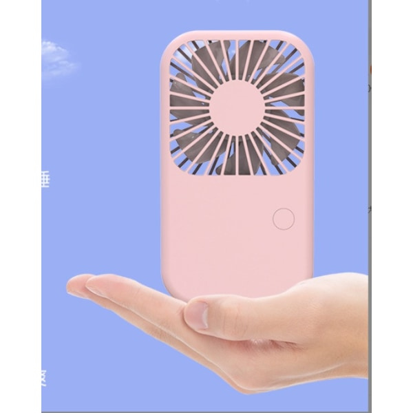 IC Handhållen Bärbar Fickfläkt Mini Skrivbordsfläkt USB Laddningspresent (GS08-Rosa)