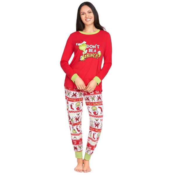 Grinchen som stal julen Män Kvinnor Merry Grinchmas Unisex Fleece Pyjamas Sæt Kvinnor XL
