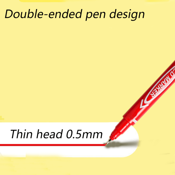 IG 12Pack Marker Pen - Filtpennor Ritpennor Dubbla borstpennor punainen