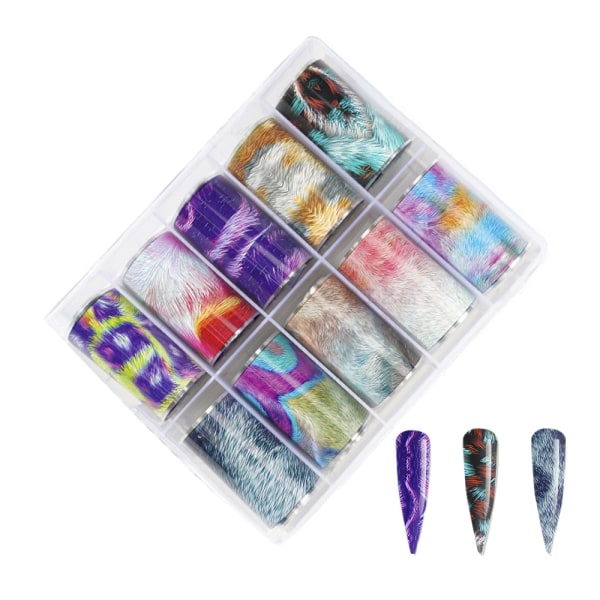 IC 10 ark Nail Art Sticker Dekaler, Design，Nagel shape8