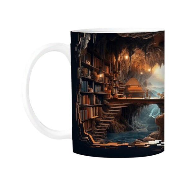 Bog Kaffe Kops Bogreol Kop 3D Bogreol Kop 3D Effekt Bøger Kopper Kreativ Keramisk Kaffe Kop Til Bogelskere Læsere Julegaver G