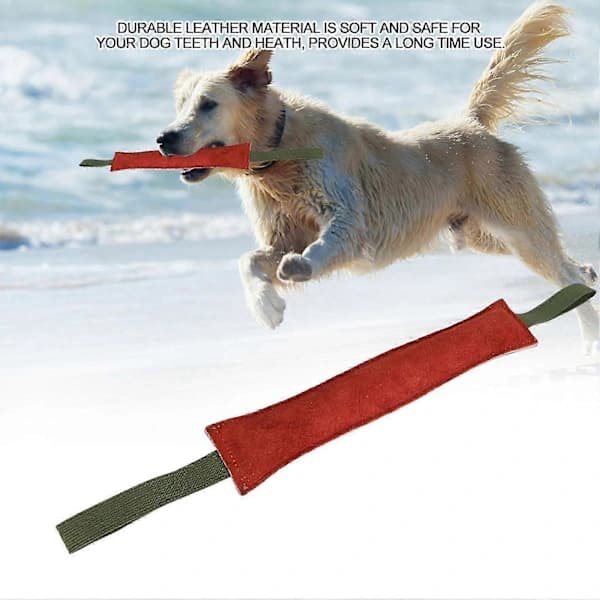 Durable Leather Training Stick/Toy for Dogs with Double Handles