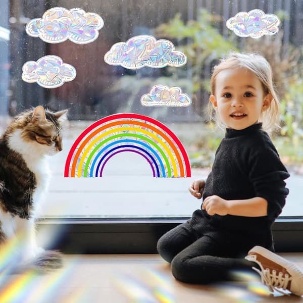 Window Decorations - Home Decor - Window Decoration - Rainbow Window Clings - Window Film - Home Glass Window - Static