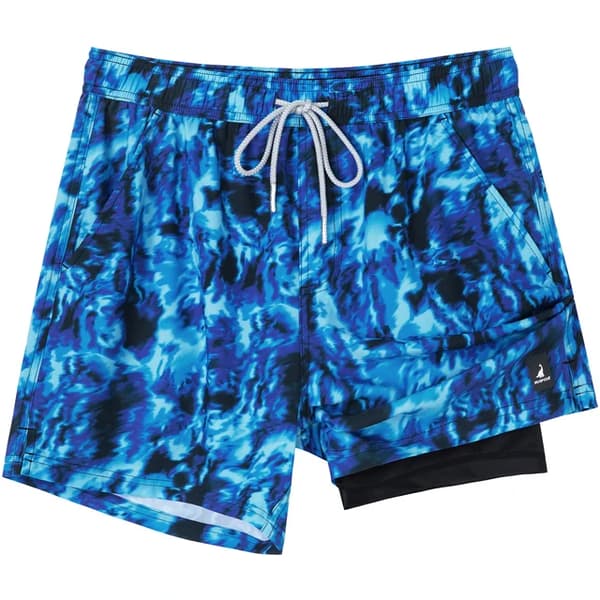 SURFCUZ badbyxor med kompressionsfoder, stretchiga badshorts, Ocean Blue Ocean Blue XL