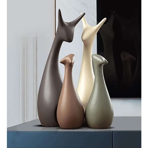 Dyrpynt porcelænsdekoration husdyr hjort.