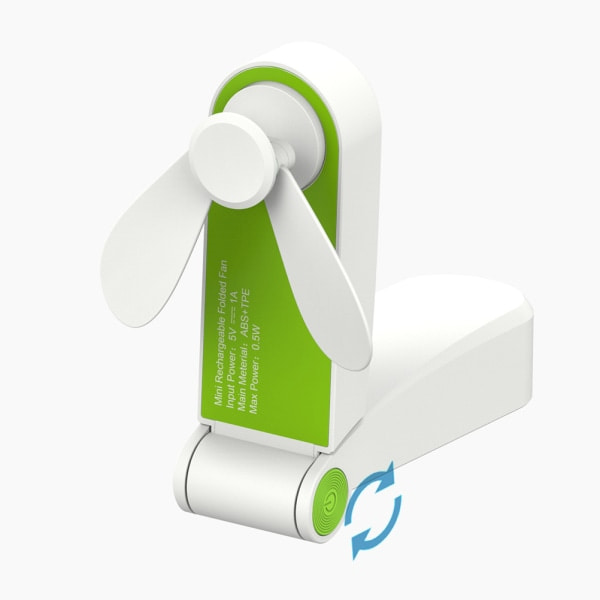 IC Håndholdt Minivifte USB Opladbar, 2 Hastigheder, Grøn