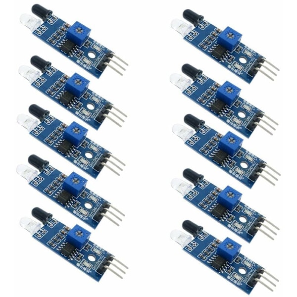 10 kpl Infrapunaesteen välttämisanturimoduuli Arduino Smart Car Robotille, 3-johtiminen heijastava valosähköinen Arduino Smart Car Robotille