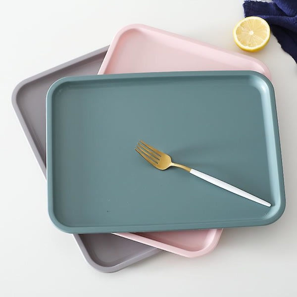 IC 29*21 Färgad Plastbricka Nordisk Enkel Multifunktionell Rektangulär Förvaringsbricka Hem Kök Badrumstillbehör Frukt Dessertbricka 03