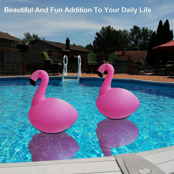 IC 2 stk Sol Flamingo Pool Lys, Flydende, Vandafvisende Glow-in-the-Dark Oppustelige Sol Flamingo Lys til Swimmingpool