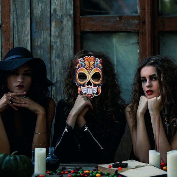 IC CHEERYMAGIC Kuolleiden Päivä Paperimaskit, 6 kpl Halloween Paperikallo Maskit Maskeraadi Juhla Maskit Meksikolainen Koriste Maskit