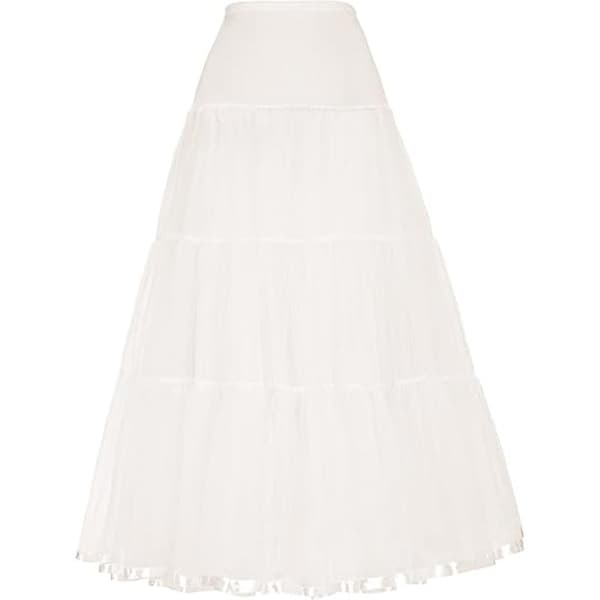 Dame Ankel Længde Underkjoler Nederdele Bryllup Halv Underkjole Krinoline Underskørt Beige Beige S M