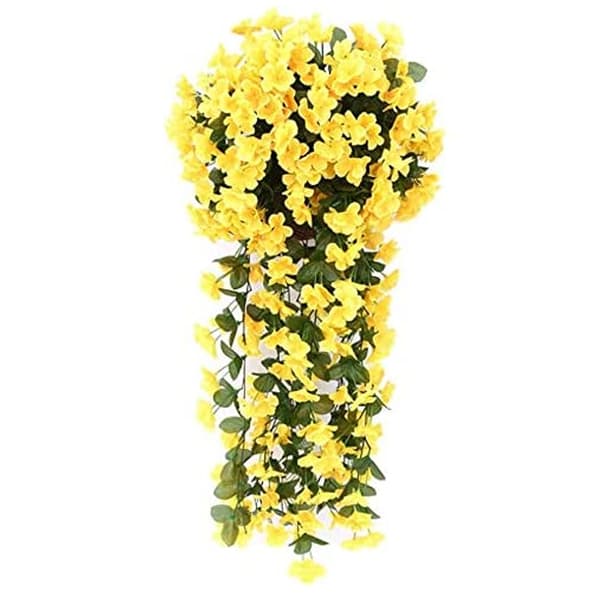 Kunstige hængende blomster og planter Yellow