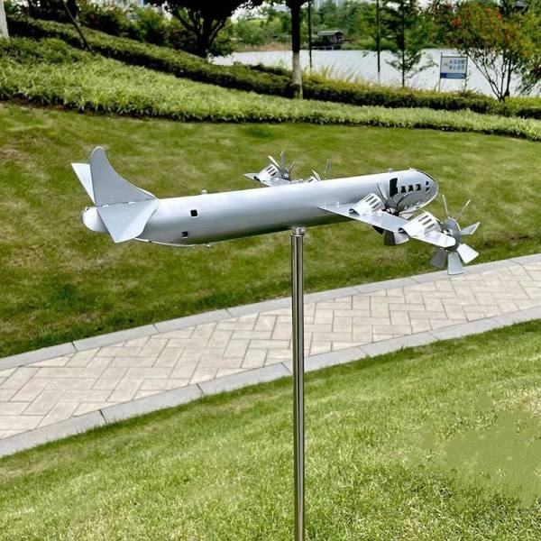 IC B-29 Super Fortress Aircraft Wind Spinner Metallvindkraftverk Vind E Silver